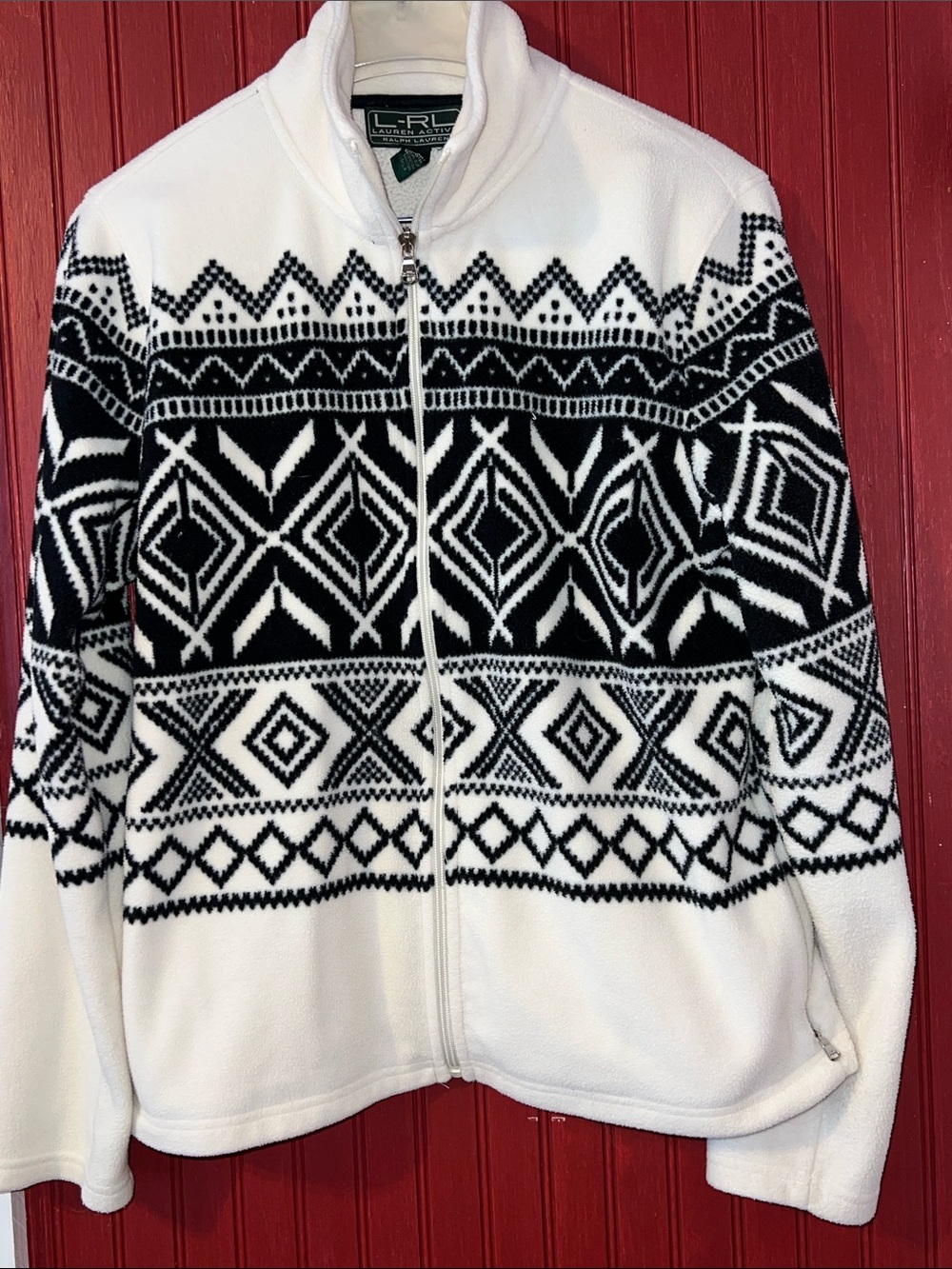 Lauren Ralph Lauren Active Fleece Full Zip Aztec Jacket Women's Large